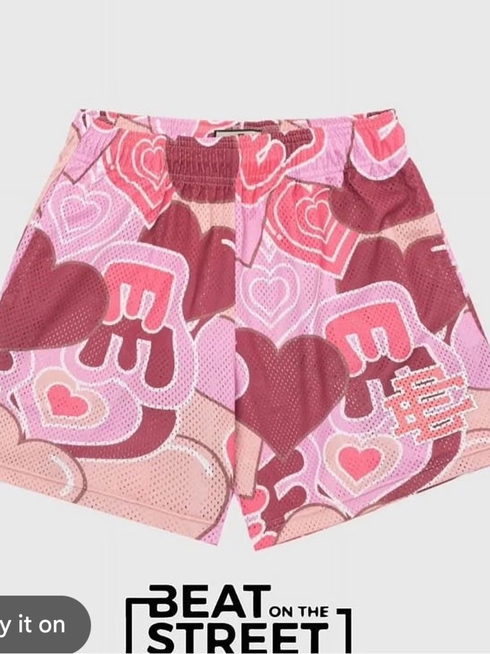 Eric Emanuel EE Basic Shorts Heart Pastel Valentines Pattern Medium Mesh Gym med